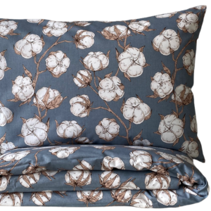 Patalynės komplektas "Medvilnės žiedeliai" (melsva), 100x135 cm