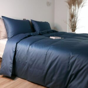 PREMIUM satino patalynės komplektas WATER BLUE, 3 dalių, 200x220 cm